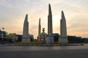 BANGKOK, THAILAND - DECEMBER 12, 2016: Monument of Democracy at sunset. Evening Bangkok
